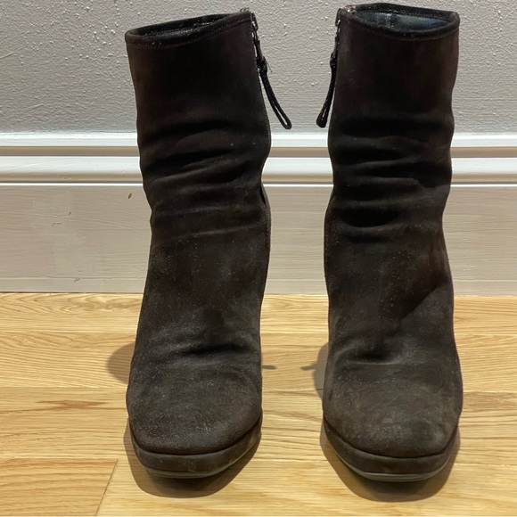 Prada Sport Brown Suede Ankle Sock Wedge Boots - Size 8 - Picture 3 of 16